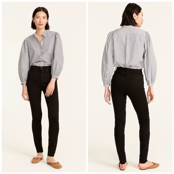 J. Crew 10" Highest-Rise Toothpick Jean in True Black Stretchy Size 28 - Picture 1 of 12